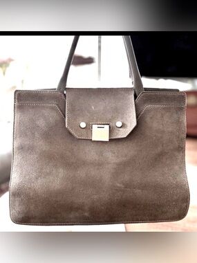 Authentic Jimmy Choo Taupe Suede Rebel Tote 👜 EUC